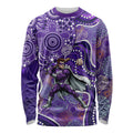 Hobart Hurricanes Long Sleeve Shirt Indigenous Dot Art Superhero Batter Tribal Pattern