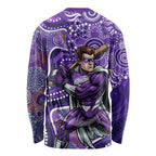 Hobart Hurricanes Long Sleeve Shirt Indigenous Dot Art Superhero Batter Tribal Pattern