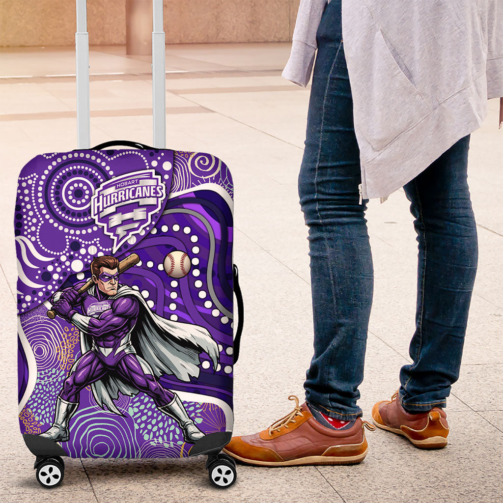 Hobart Hurricanes Luggage Cover Indigenous Dot Art Superhero Batter Tribal Pattern