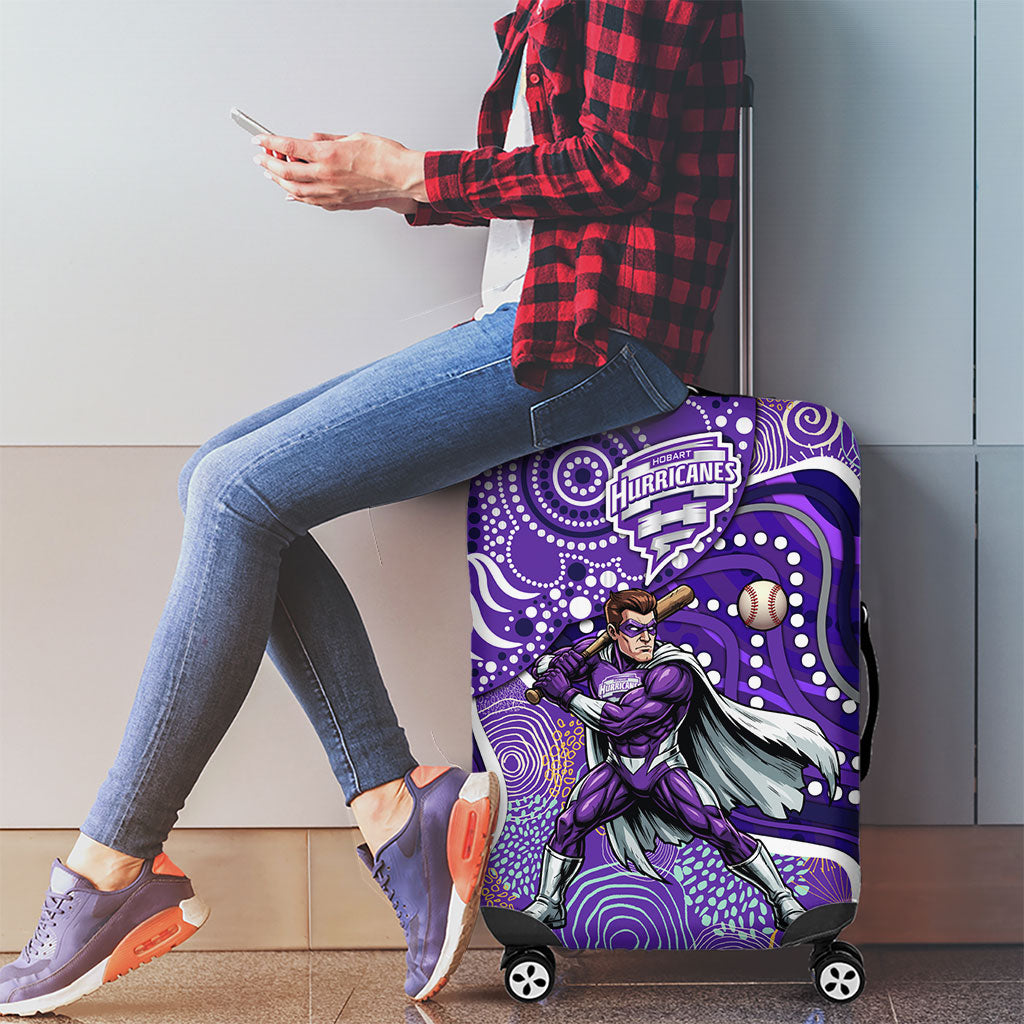 Hobart Hurricanes Luggage Cover Indigenous Dot Art Superhero Batter Tribal Pattern