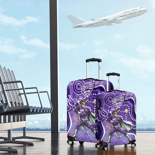 Hobart Hurricanes Luggage Cover Indigenous Dot Art Superhero Batter Tribal Pattern