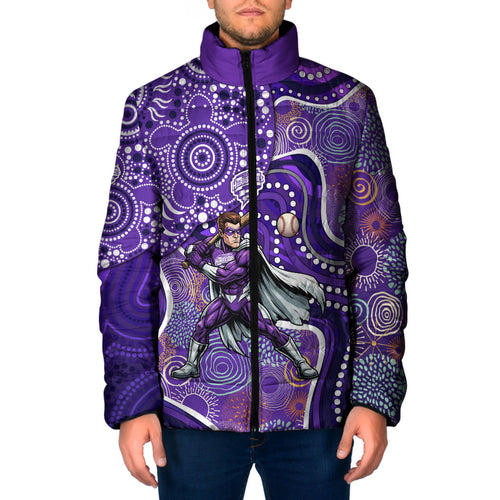 Hobart Hurricanes Padded Jacket Indigenous Dot Art Superhero Batter Tribal Pattern