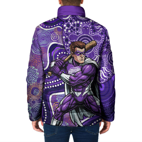 Hobart Hurricanes Padded Jacket Indigenous Dot Art Superhero Batter Tribal Pattern