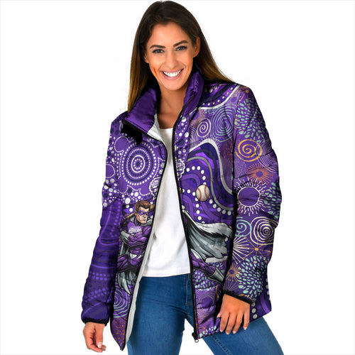 Hobart Hurricanes Padded Jacket Indigenous Dot Art Superhero Batter Tribal Pattern