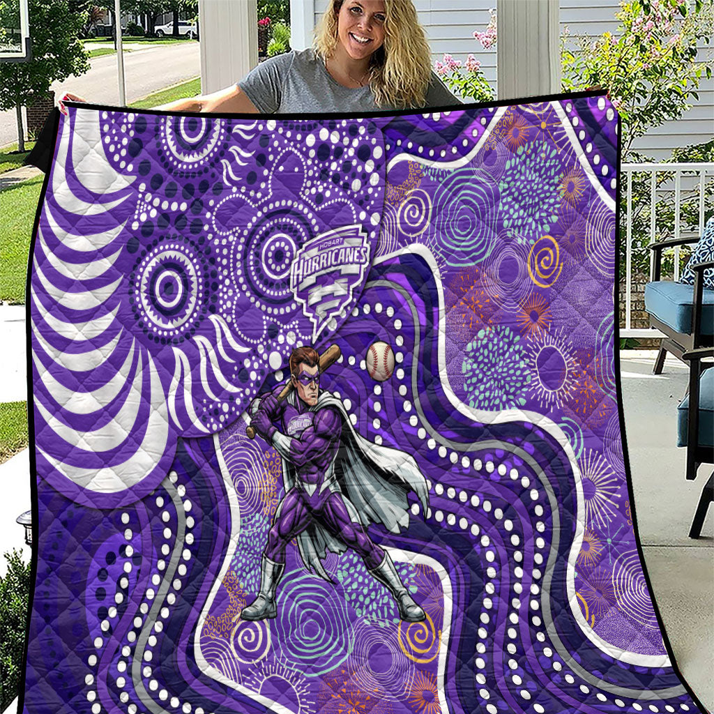 Hobart Hurricanes Quilt Indigenous Dot Art Superhero Batter Tribal Pattern