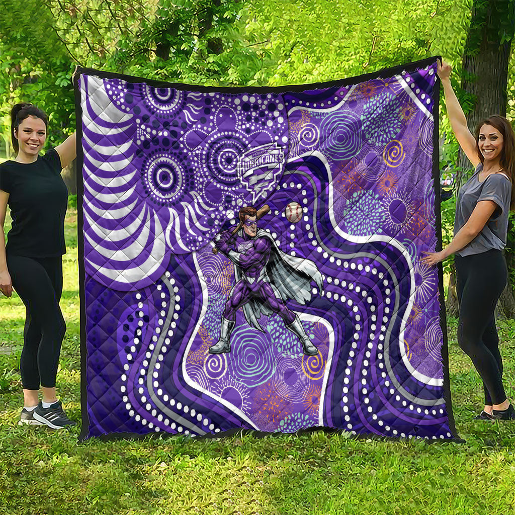 Hobart Hurricanes Quilt Indigenous Dot Art Superhero Batter Tribal Pattern
