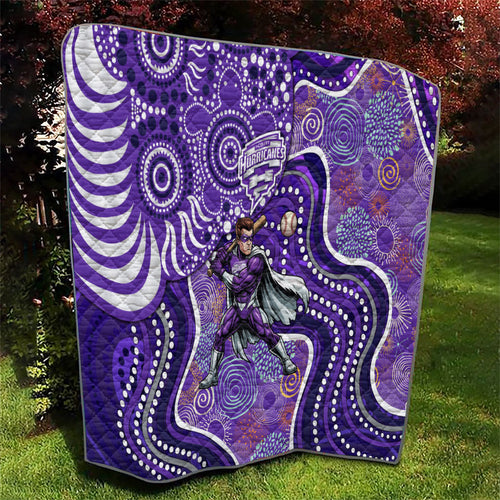Hobart Hurricanes Quilt Indigenous Dot Art Superhero Batter Tribal Pattern