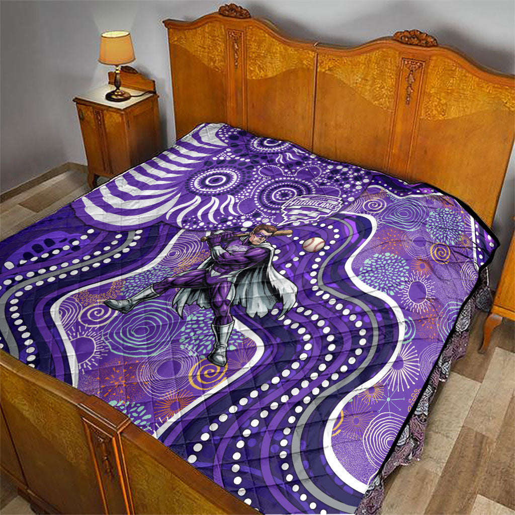 Hobart Hurricanes Quilt Indigenous Dot Art Superhero Batter Tribal Pattern