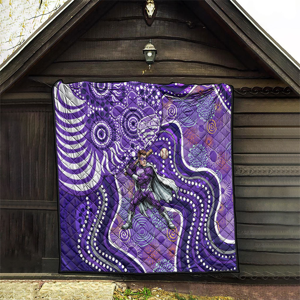 Hobart Hurricanes Quilt Indigenous Dot Art Superhero Batter Tribal Pattern