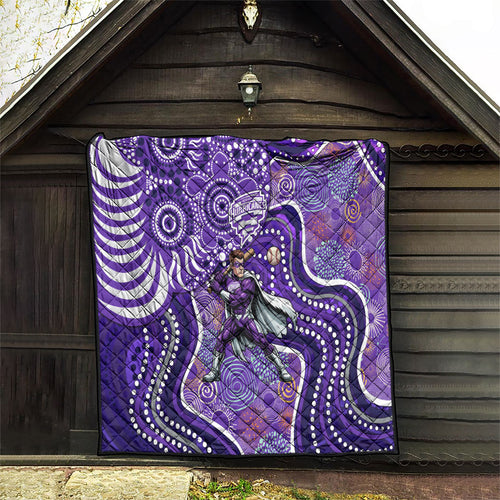 Hobart Hurricanes Quilt Indigenous Dot Art Superhero Batter Tribal Pattern