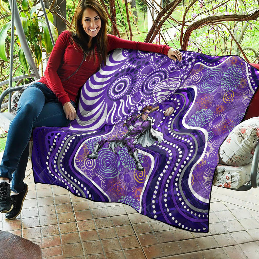 Hobart Hurricanes Quilt Indigenous Dot Art Superhero Batter Tribal Pattern