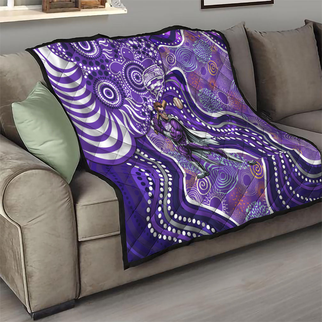 Hobart Hurricanes Quilt Indigenous Dot Art Superhero Batter Tribal Pattern