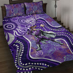 Hobart Hurricanes Quilt Bed Set Indigenous Dot Art Superhero Batter Tribal Pattern