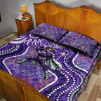 Hobart Hurricanes Quilt Bed Set Indigenous Dot Art Superhero Batter Tribal Pattern
