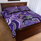 Hobart Hurricanes Quilt Bed Set Indigenous Dot Art Superhero Batter Tribal Pattern