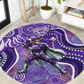 Hobart Hurricanes Round Carpet Indigenous Dot Art Superhero Batter Tribal Pattern