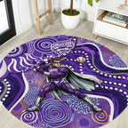 Hobart Hurricanes Round Carpet Indigenous Dot Art Superhero Batter Tribal Pattern
