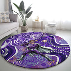 Hobart Hurricanes Round Carpet Indigenous Dot Art Superhero Batter Tribal Pattern