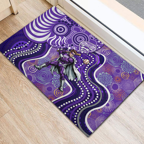 Hobart Hurricanes Rubber Doormat Indigenous Dot Art Superhero Batter Tribal Pattern