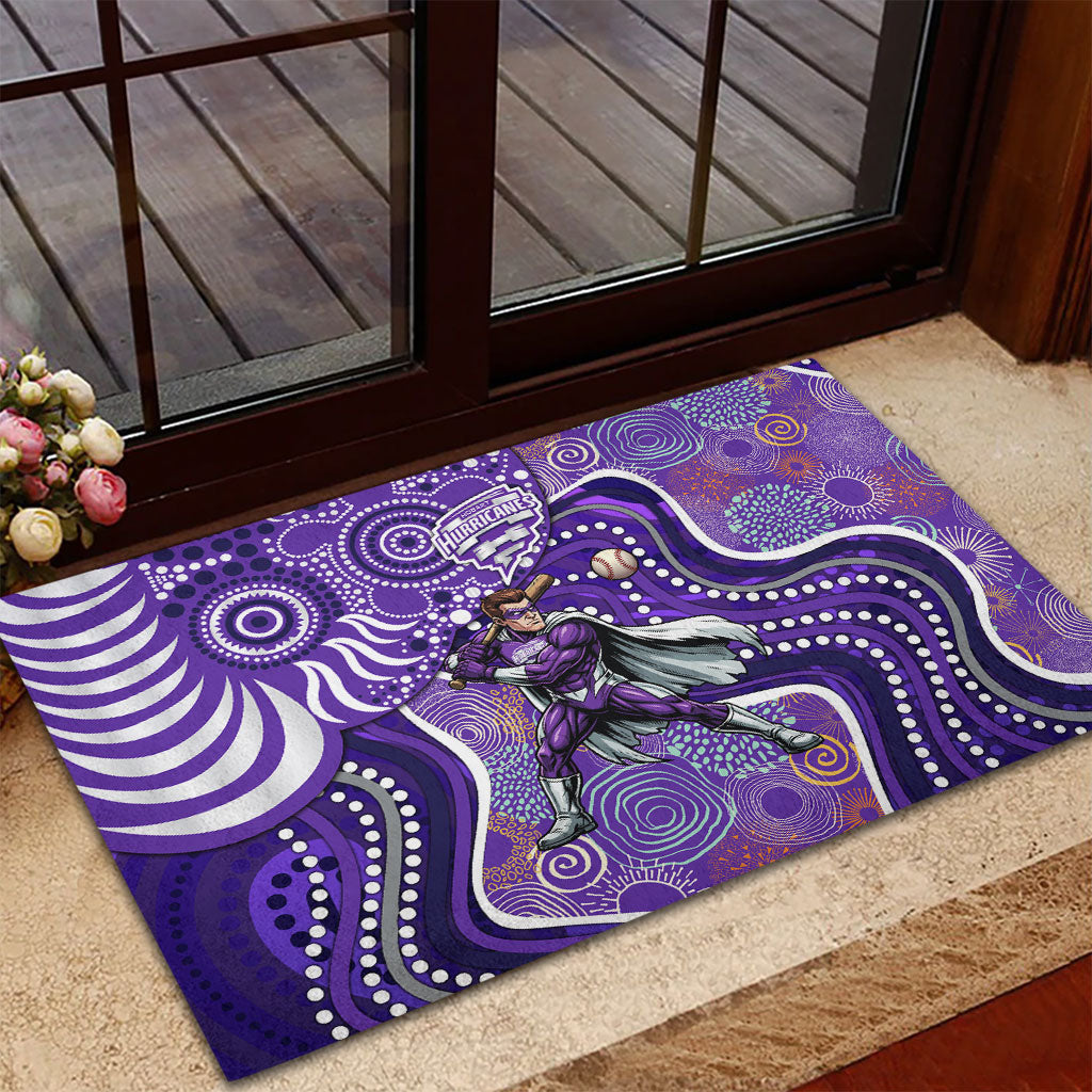 Hobart Hurricanes Rubber Doormat Indigenous Dot Art Superhero Batter Tribal Pattern