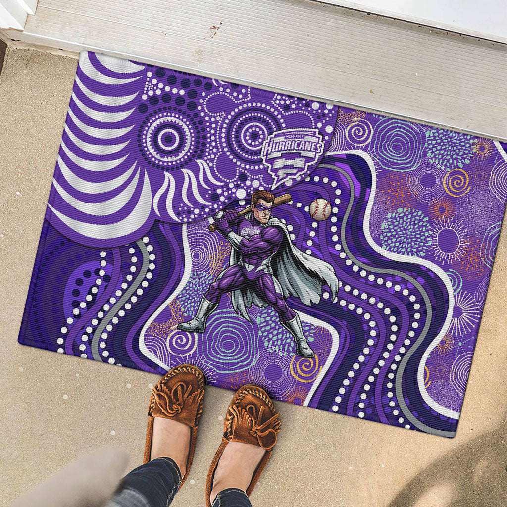 Hobart Hurricanes Rubber Doormat Indigenous Dot Art Superhero Batter Tribal Pattern