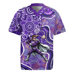 Hobart Hurricanes Rugby Jersey Indigenous Dot Art Superhero Batter Tribal Pattern
