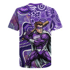 Hobart Hurricanes Rugby Jersey Indigenous Dot Art Superhero Batter Tribal Pattern