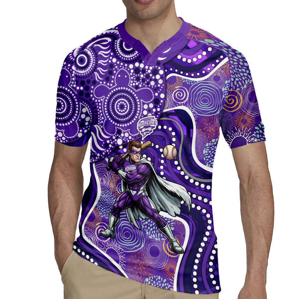 Hobart Hurricanes Rugby Jersey Indigenous Dot Art Superhero Batter Tribal Pattern