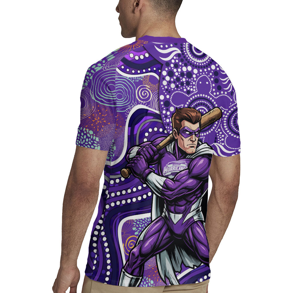 Hobart Hurricanes Rugby Jersey Indigenous Dot Art Superhero Batter Tribal Pattern