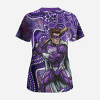 Hobart Hurricanes Scrub Top Indigenous Dot Art Superhero Batter Tribal Pattern