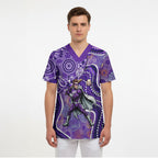 Hobart Hurricanes Scrub Top Indigenous Dot Art Superhero Batter Tribal Pattern