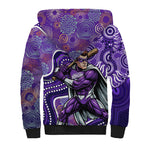 Hobart Hurricanes Sherpa Hoodie Indigenous Dot Art Superhero Batter Tribal Pattern