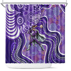 Hobart Hurricanes Shower Curtain Indigenous Dot Art Superhero Batter Tribal Pattern