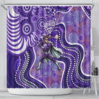 Hobart Hurricanes Shower Curtain Indigenous Dot Art Superhero Batter Tribal Pattern