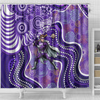 Hobart Hurricanes Shower Curtain Indigenous Dot Art Superhero Batter Tribal Pattern