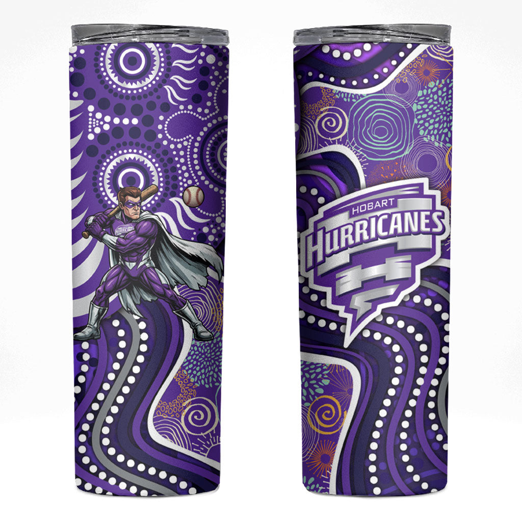Hobart Hurricanes Skinny Tumbler Indigenous Dot Art Superhero Batter Tribal Pattern