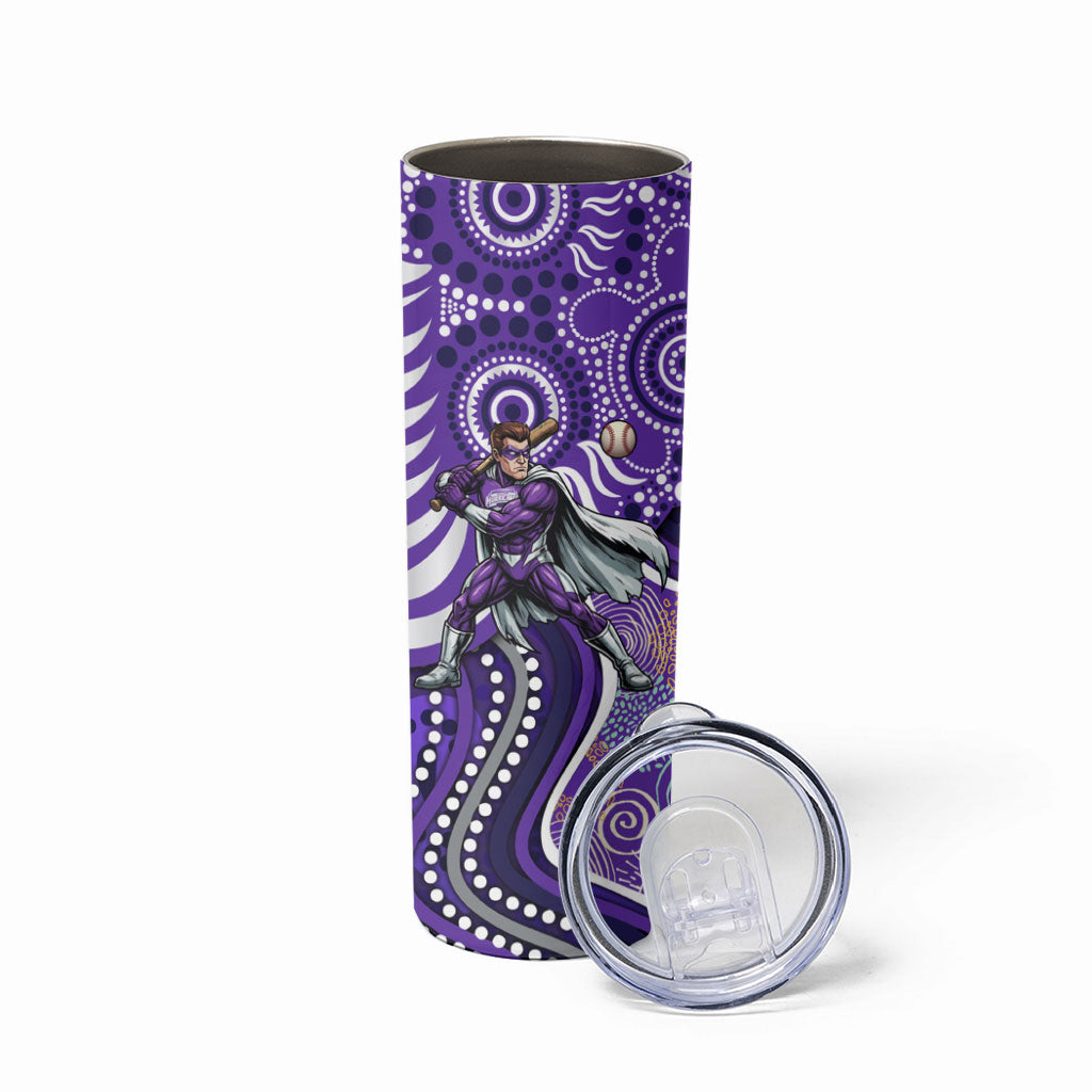 Hobart Hurricanes Skinny Tumbler Indigenous Dot Art Superhero Batter Tribal Pattern