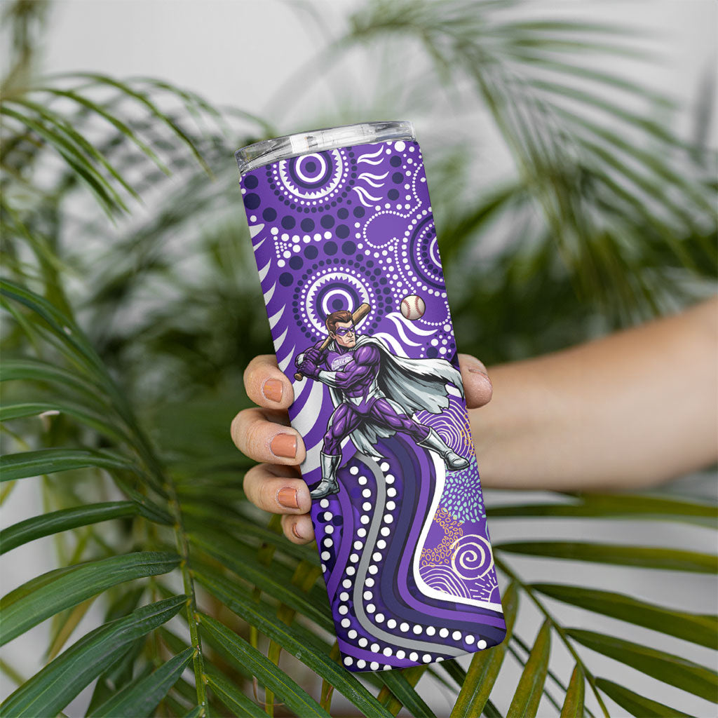 Hobart Hurricanes Skinny Tumbler Indigenous Dot Art Superhero Batter Tribal Pattern
