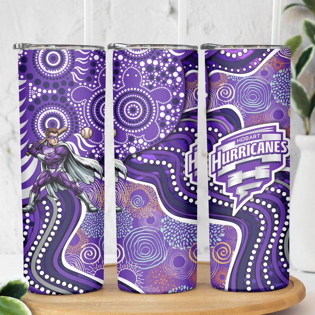 Hobart Hurricanes Skinny Tumbler Indigenous Dot Art Superhero Batter Tribal Pattern