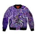 Hobart Hurricanes Sleeve Zip Bomber Jacket Indigenous Dot Art Superhero Batter Tribal Pattern