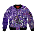 Hobart Hurricanes Sleeve Zip Bomber Jacket Indigenous Dot Art Superhero Batter Tribal Pattern