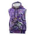 Hobart Hurricanes Sleeveless Hoodie Indigenous Dot Art Superhero Batter Tribal Pattern