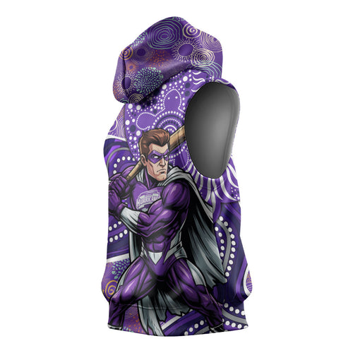 Hobart Hurricanes Sleeveless Hoodie Indigenous Dot Art Superhero Batter Tribal Pattern