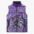 Hobart Hurricanes Sleeveless Puffer Jacket Indigenous Dot Art Superhero Batter Tribal Pattern