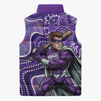 Hobart Hurricanes Sleeveless Puffer Jacket Indigenous Dot Art Superhero Batter Tribal Pattern