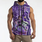 Hobart Hurricanes Sleeveless Zip Hoodie Indigenous Dot Art Superhero Batter Tribal Pattern