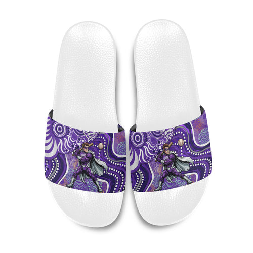 Hobart Hurricanes Slide Sandals Indigenous Dot Art Superhero Batter Tribal Pattern