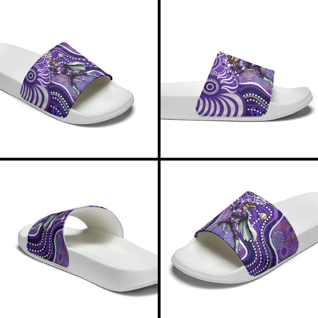 Hobart Hurricanes Slide Sandals Indigenous Dot Art Superhero Batter Tribal Pattern