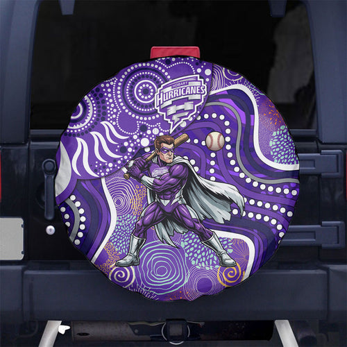 Hobart Hurricanes Spare Tire Cover Indigenous Dot Art Superhero Batter Tribal Pattern