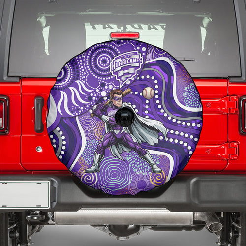 Hobart Hurricanes Spare Tire Cover Indigenous Dot Art Superhero Batter Tribal Pattern